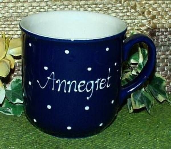 RKT - Namens-Tasse - Ein-Punkt-Blau - Annegret