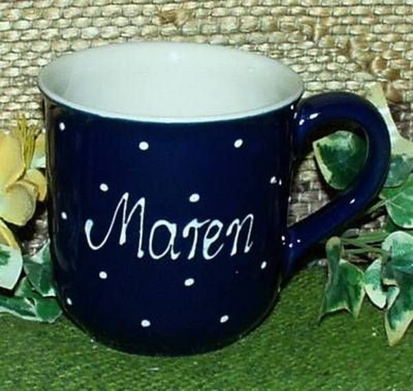RKT - Namens-Tasse - Ein-Punkt-Blau - Maren