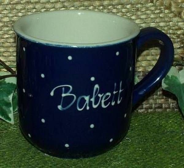 RKT - Namens-Tasse - Ein-Punkt-Blau - Babett