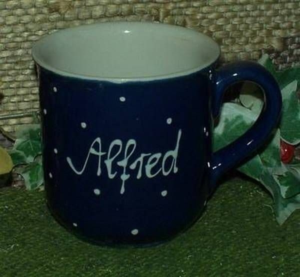 RKT - Namens-Tasse - Ein-Punkt-Blau - Alfred