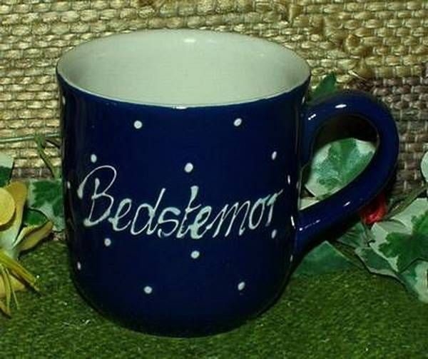 RKT - Namens-Tasse - Ein-Punkt-Blau - Bedstemor