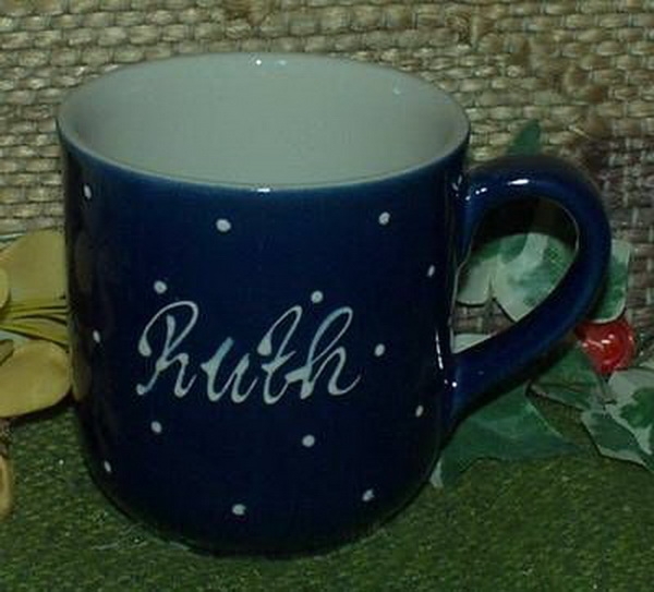RKT - Namens-Tasse - Ein-Punkt-Blau – Ruth