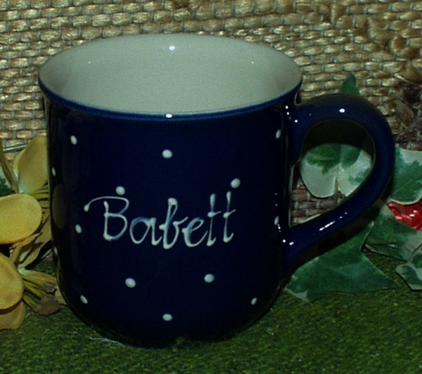 RKT - Namens-Tasse - Ein-Punkt-Blau – Babett