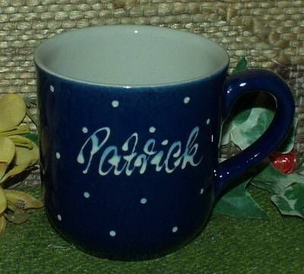 RKT - Namens-Tasse - Ein-Punkt-Blau – Patrick