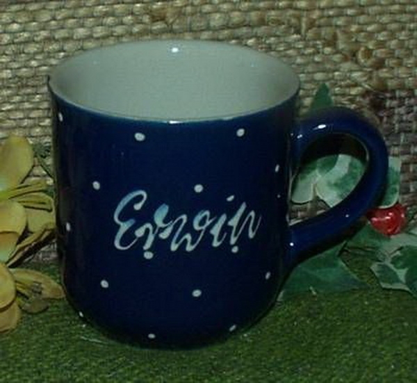 RKT - Namens-Tasse - Ein-Punkt-Blau – Erwin