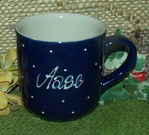 RKT - Namens-Tasse - Ein-Punkt-Blau – Aase