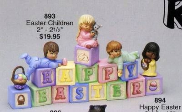 Osterkinder im 11er-Satz - Kinder + Körbchen gemischt - bis 6,5 cm - Schrühware - Sonderangebot
