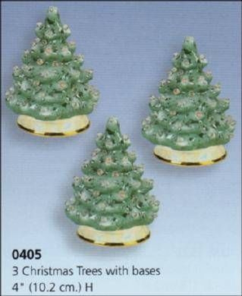 SCIOTO-Gießformen-Satz (2) - neu – Tannenbaum auf Basis im 3er-Set – je 12 cm hoch - USA
