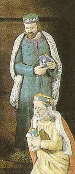 SCIOTO-Krippensatz – groß – stehender König – 21 cm hoch - Schrühware