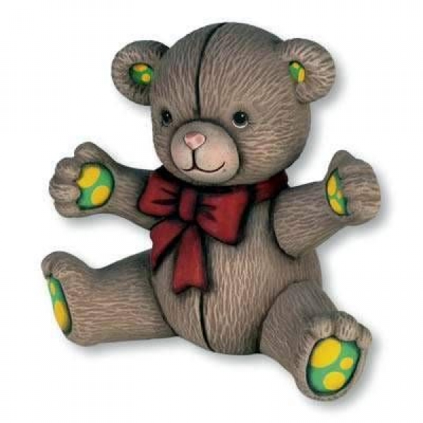 Teddy – sitzend – 12,5 cm hoch – Schrühware