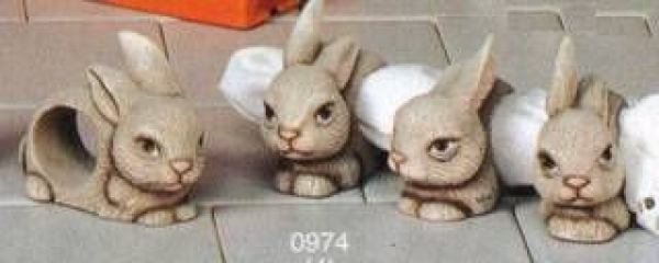 SCIOTO-Gießform – Serviettenringe – Hasen im 4er-Set – je 9 x 6 cm - USA