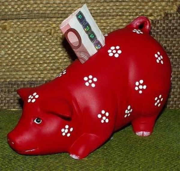 Sparschwein – geschlossen – 18 x 11,5 cm – bemalte Keramik - Handarbeit - Ihre Wünsche werden gerne berücksichtigt!