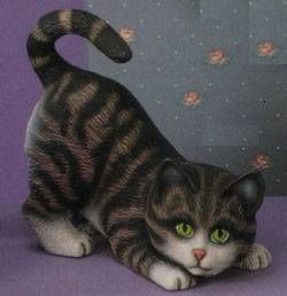 Katze lauernd - klein – Schrühware