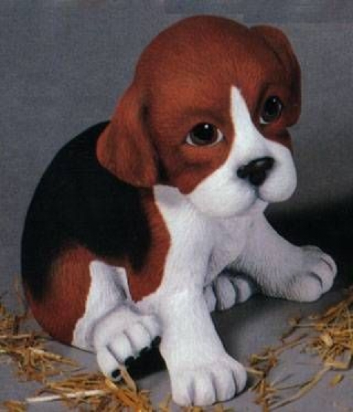 Welpe - Hund - sitzend - 12,7 cm hoch – Schrühware