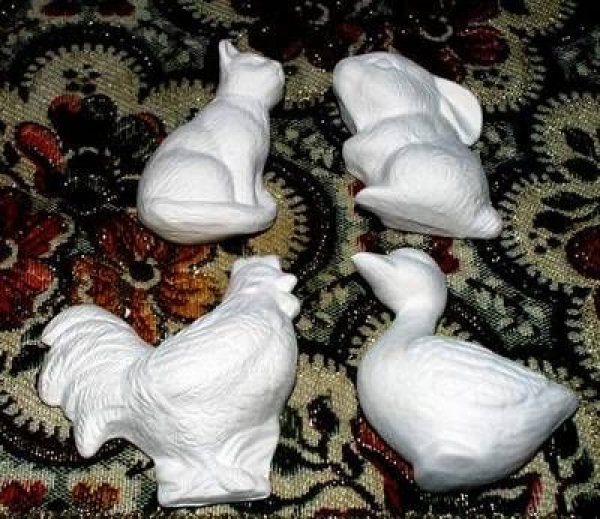 SCIOTO-Gießform - neu – Tiere im 4er-Set – hinten glatt – zum Aufmontieren oder als Magnete – bis 6cm hoch - USA