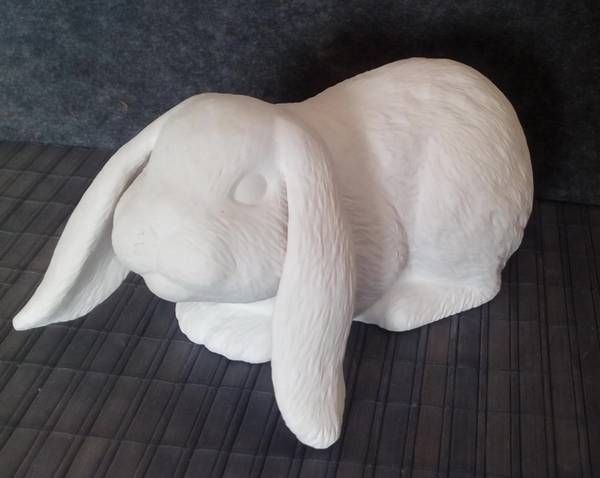 Hase mit Schlappohren - 19 cm lang - Schrühware