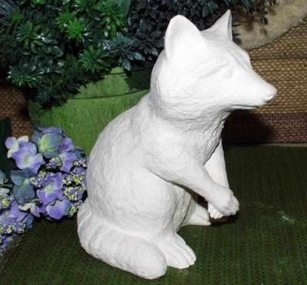 Waschbär – sitzend – 20,5 cm hoch – Schrühware