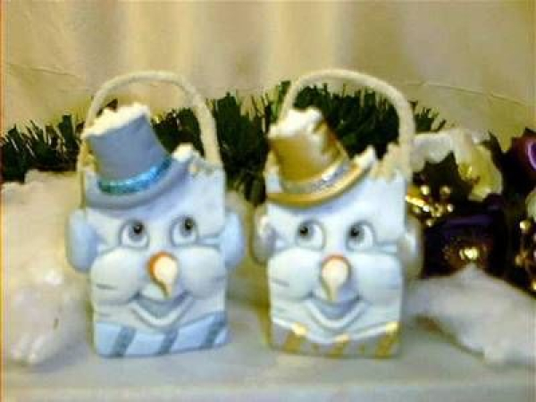 SCIOTO-Gießform - neu – Schneemann-Tüten im 2er-Set – je 8,9 cm hoch – USA