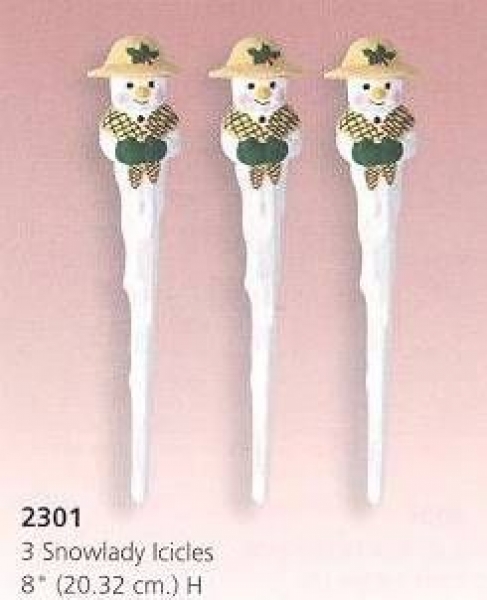 Eiszapfen - Schneefrauen - Set – 20 cm hoch - Schrühware