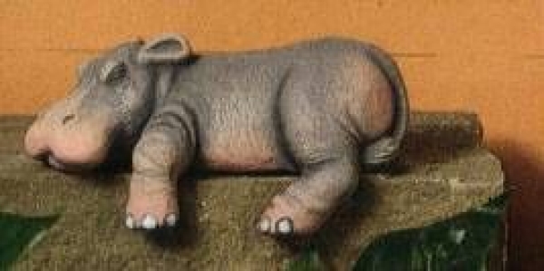 Regal-Nilpferd – Hippo – klein – 12,5 cm lang – Schrühware