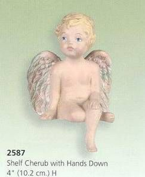 Regalputte klein - Hände aufgestützt – 10,2 cm hoch – Schrühware