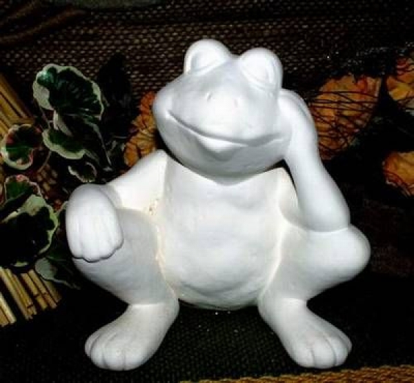 Frosch – nachdenkend – 15 cm hoch – Schrühware