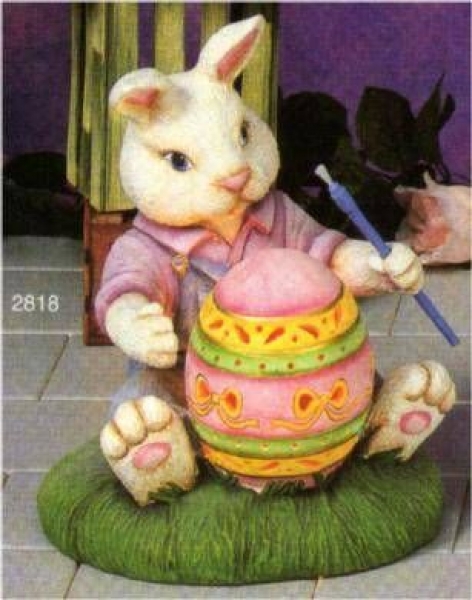 Großer Hase mit Ei – 25 cm hoch - Schrühware