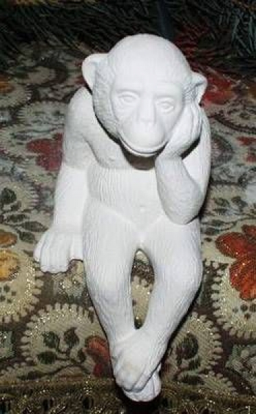 Regal - Affe - nachdenkend - Schrühware