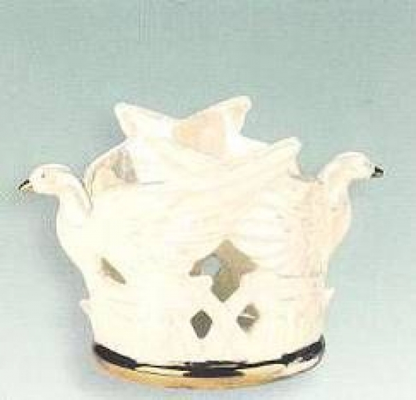 Tauben-Windlicht - 9 cm hoch - Schrühware