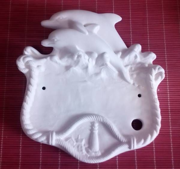 Türschild mit Delphinen - Schrühware - Sonderangebot