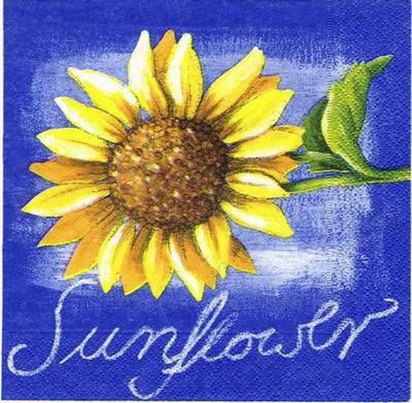 s0234 - Sunflower - blue - Napkins - Package - 20 pcs.