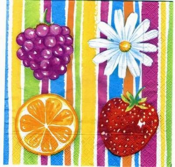 s1245 - Fruits & Stripes - Servietten - Packung - 20 Stück