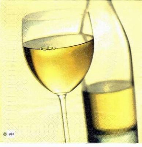 s1594 - White Wine - Servietten - Packung - 20 Stück