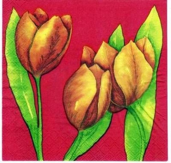 s1788 - Tulpen - rot - Servietten - Packung - 40 Stück