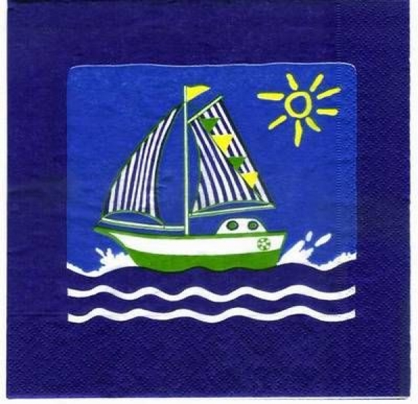 s1804 - Sailing blau / grün - Servietten - Packung - 20 Stück