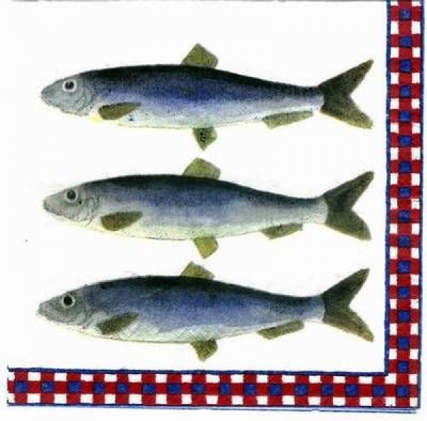 s1822 - Silakat weiss / taubenblau - Servietten - Packung - 20 Stück