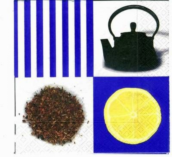 s1826 - Tee - blau-weiß - Servietten - Packung - 20 Stück