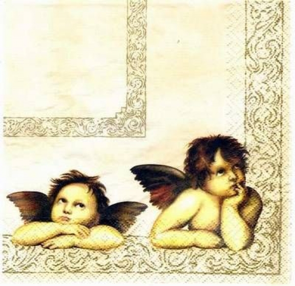 s2553 - Angels - cream - Servietten - Packung - 20 Stück