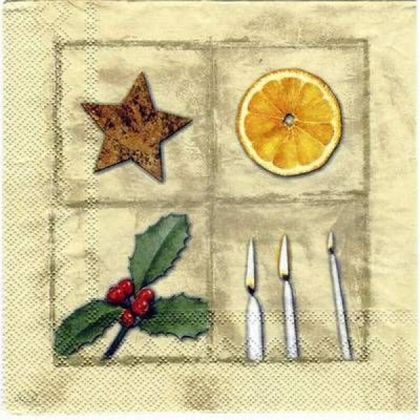 s2570 - Festivita di Natale - nature - cream - Servietten - Packung - 20 Stück