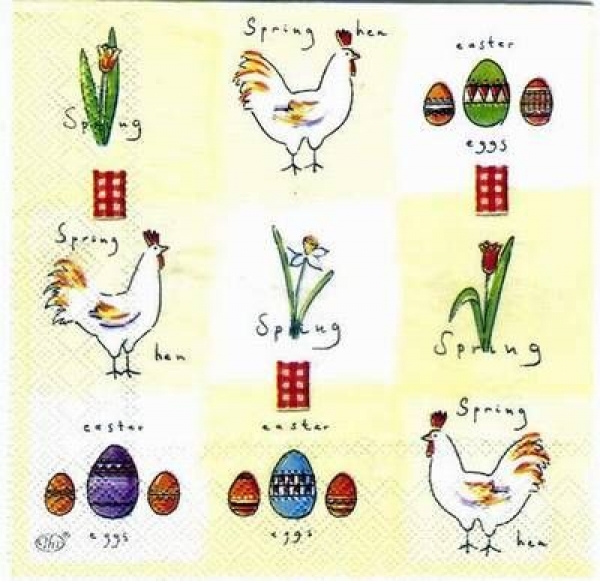 s2739 - Chick Tac Toe light yellow - Servietten - Packung - 20 Stück.