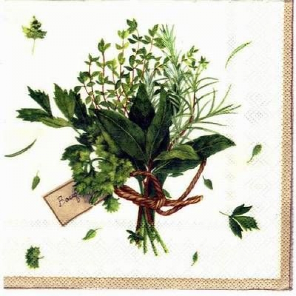 s3027 – Kräuterstrauß – Servietten – Packung – 20 Stück