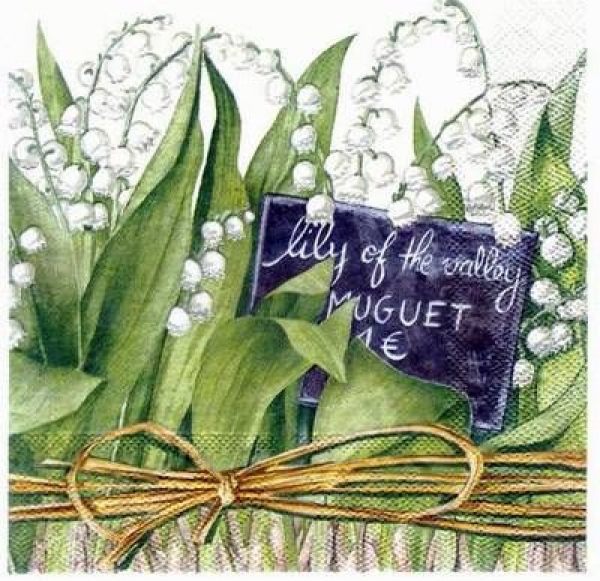 s3033 - Lily of the Valley - Serviette von AMBIENTE - Restbestand - Stückpreis