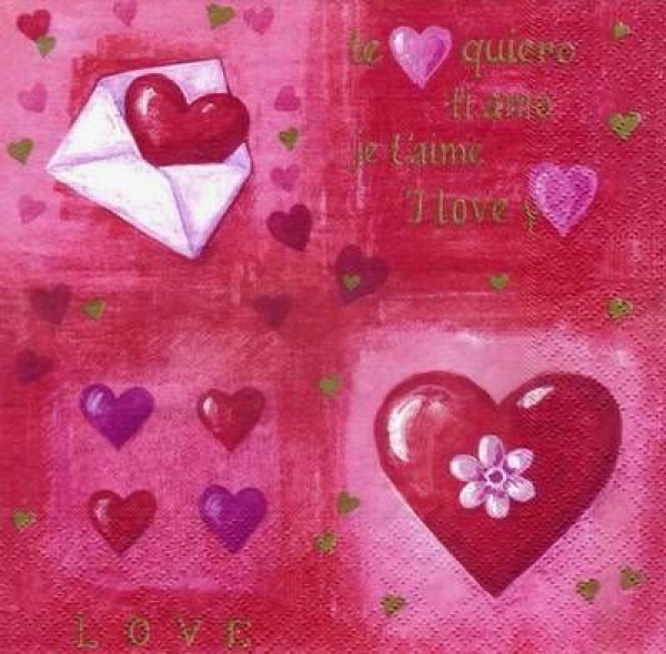 s3239 - Loveletter - Servietten - Packung - 20 Stück.