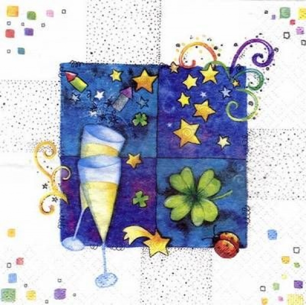 s3527 - Neujahr - Servietten - Packung - 20 Stück