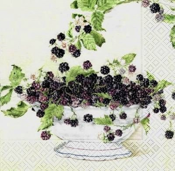 s3594 - Brombeere von Mona Svaerd - Servietten - Packung - 20 Stück