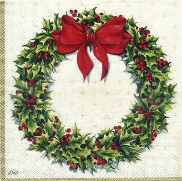 s3750 - Door Wreath - cream - Napkins - Package - 20 pcs.