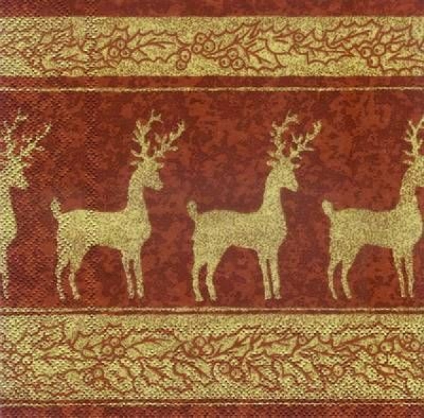 s3784 - Reindeer Parade - cinnamon - Servietten - Packung - 20 Stück