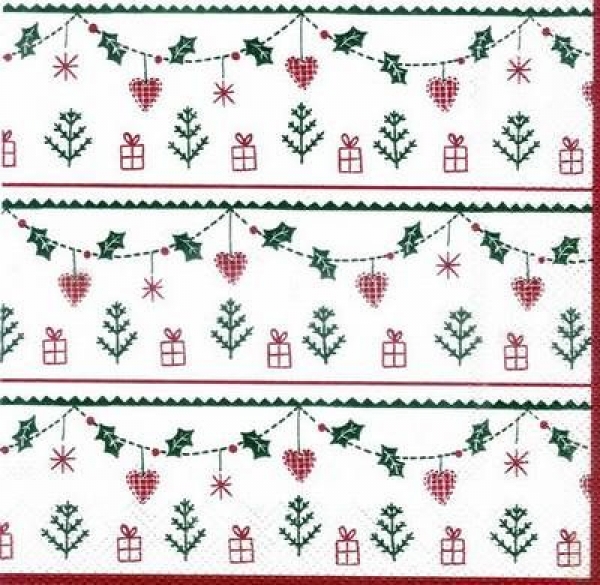 s3785 - Vintage Christmas - white - Servietten - Packung - 20 Stück