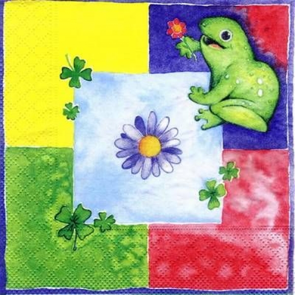 s4063 - Lustiger Frosch - Servietten - Packung - 20 Stück