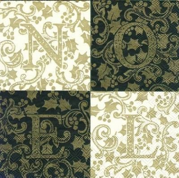 s4130 - Noel - creme green - Servietten - Packung - 20 Stück